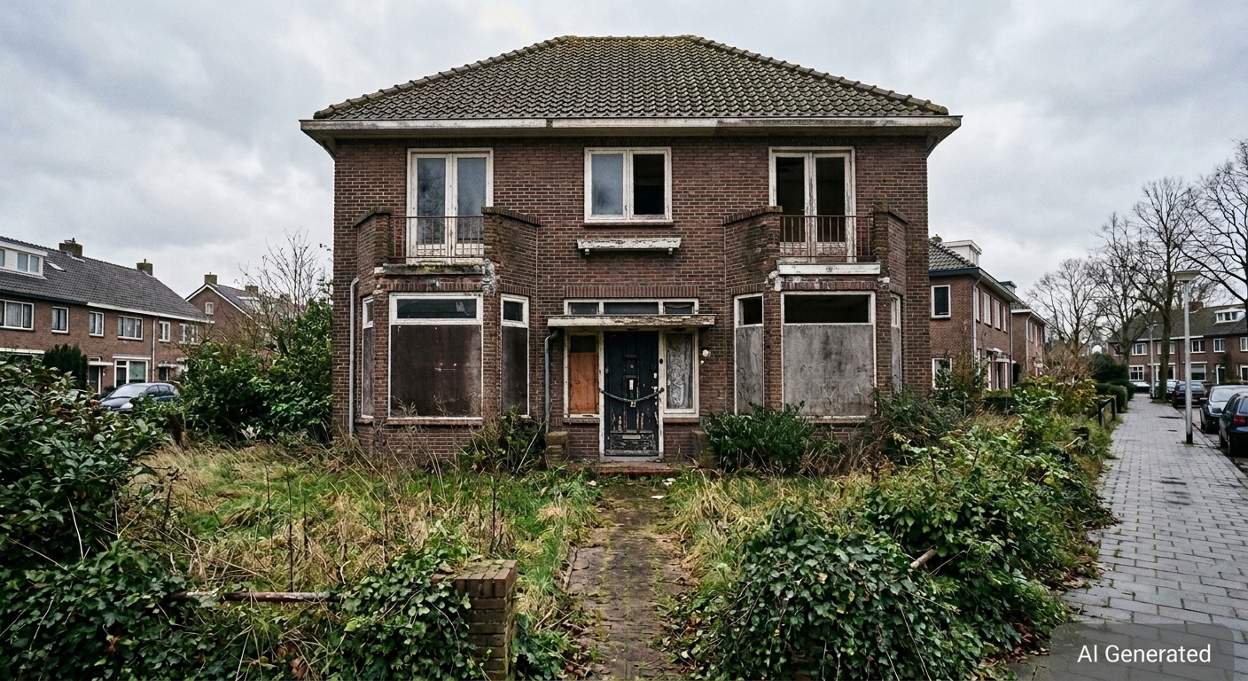 Ai gegenereerde afbeelding van leegstaande woning ter decoratie